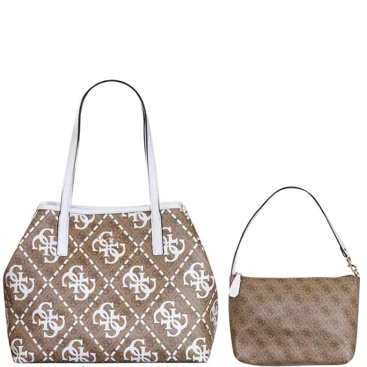 Guess Vikky Medium 4G Basique Monogram Logo Tote Bag